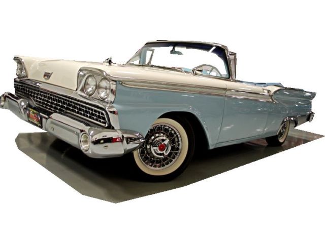 Ford : Fairlane Sunliner 59 sunliner convertible real wire wheels ac 312 v 8 auto nice cruiser