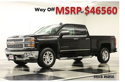 Chevrolet : Silverado 1500 MSRP$46560 4X4 LTZ Leather Camera Black Double 4WD New Heated Cooled 5.3L V8 Bluetooth Extended Rear Cab 2014 14 15 Jet Bose Chrome