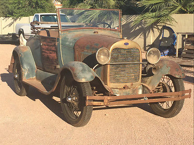 Ford : Model A 2 door rumble seat 1929 model a roadster rumble seat patina hotrod