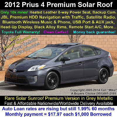 Toyota : Prius 4 Ultra-Premium Solar-Roof Navigation, Rim Choices Power Seat Leather+Navigation, Solar Moon/Sunroof  Bluetooth Camera+Warranty JBL