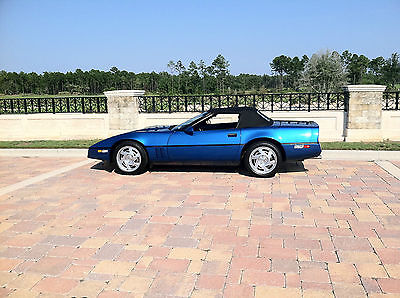 Chevrolet : Corvette Roadster 1990 corvette convertible medium quasar blue metallic with 2 tops 6 speed