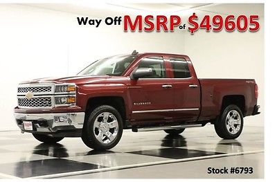 Chevrolet : Silverado 1500 MSRP$49605 4X4 LTZ Leather GPS Ruby Red Double 4WD New Navigation Heated Cooled Custom Sport Extended 2014 14 15 Cab Rear Camera