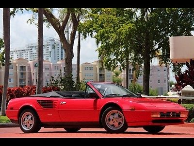 Ferrari : Mondial Cabriolet RED ONLY 24K MILES 1987 CONVERTIBLE BLACK LEATHER SERVICED WITH RECORDS