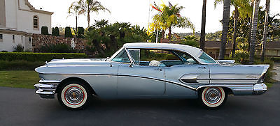 Buick : Century Two tone White over Sky Blue Metallic 1958 buick century four door hardtop