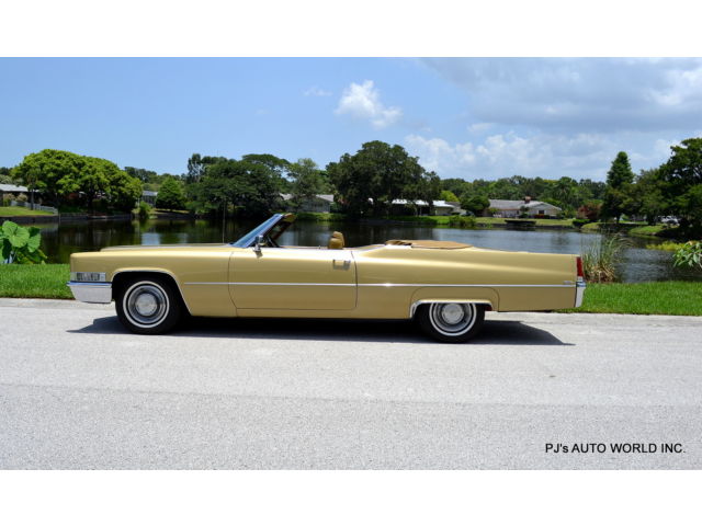Cadillac : DeVille SHALIMAR GOLD 472 V8,  A/C, RIM BLOW WHEEL, LEATHER,  POWER TOP, MUST SEE !!!