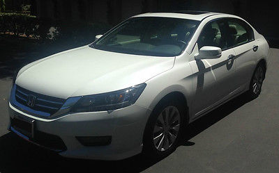 Honda : Accord EX-L Mint 2015 White Accord 4dr EX-L V6 5,200 Miles, leather, powered front seats