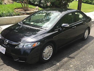 Honda : Civic Hybrid-L 2009 black honda civic hybrid l 4 door sedan navigation nav leather 69 k miles