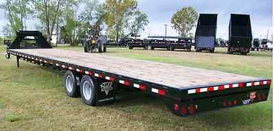 PJ Flat Bed 40' Flat Deck Trailer with Sliding Ramps