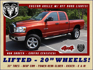 Dodge : Ram 1500 SLT QUAD CAD 4X4 - LIFTED - ORANGE! 20 wheels 33 tires bkup cam pwr rear slider subwoofers off road lights tow pkg