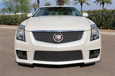 Cadillac : CTS 4dr Sedan 2012 cadillac cts v recaro pano roof 9 k miles pearl white supercharged 556 hp