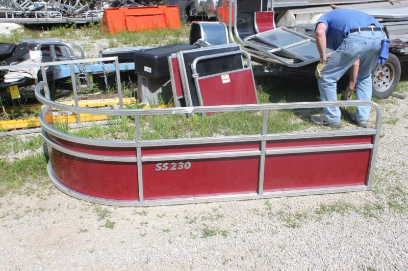 RED PONTOON BOAT RAILING SECTIONS, 2