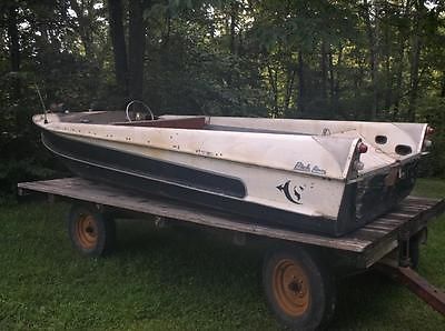 VINTAGE RICHLINE BOAT 16' V ALUMINUM ROCKET? 1950'S OR 60'S LOOKS LIKE 57 CHEVY