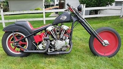 Harley-Davidson : Other 1947 harley davidson knucklehead fl chopper bobber fresh engine transmission