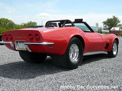 Chevrolet : Corvette leather 1973 pro street red corvette conv big block black leather int a blast to drive