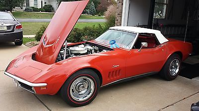 Chevrolet : Corvette red 1969 corvette convertible