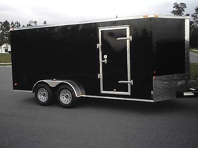 7x16 Enclosed Trailer Cargo V-Nose 18 New Utility 14 Motorcycle 8 Lawn 2016