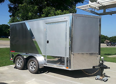 7x12 Motorcycle Trailer New-2016 Silver & Charcoal Tandem Gryphon Trailers