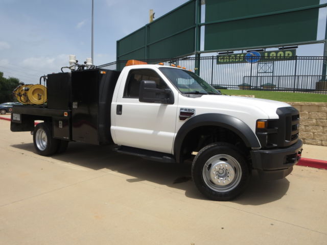 Ford : Other Pickups 2WD Reg Cab 2008 ford f 550 flat bed one owner with 33 service record air compressor and mor