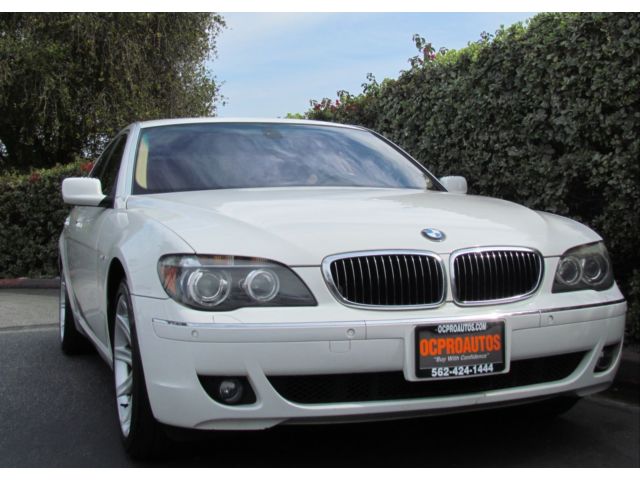BMW : 7-Series 4dr Sdn 750L Bmw Sedan Navigation DvD Leather Moon Roof Power Seats Luxury White Low Price