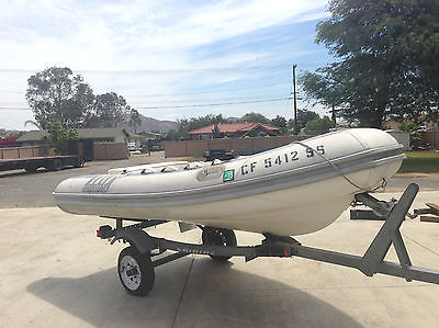 12 ft Dingy Hypalon Boat, 9.9 HP Motor with Trailer