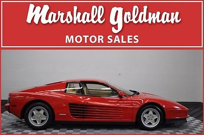 Ferrari : Testarossa 1991 ferrari testarossa rosso corsa crema serviced in 2014 only 3900 miles