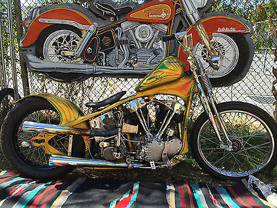 Harley-Davidson : Other 1946 harley knucklehead vintage survivor chopper dual linkert dean lanza bates 1