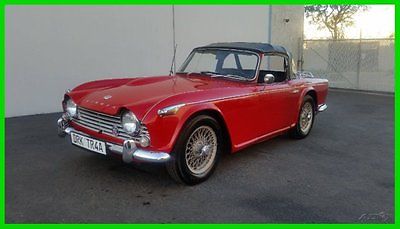 Triumph : Other 1965 triumph tr 4 a live axle red black 60 spoke wires very nice driver