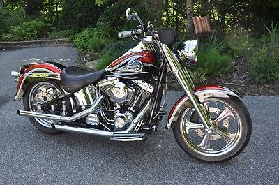 Harley-Davidson : Softail 2002 harley fat boy flstf custom paint chrome pipes beautiful