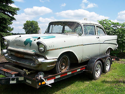 Chevrolet : Bel Air/150/210 210 1957 chevy 2 door belair 210 post all original garage find rare good shape