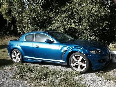 Mazda : RX-8 touring 4-door quad coupé rx8 mazda engine wrecked blue touring manual stick