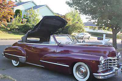 Cadillac : Other CONVERTIBLE COUPE 1947 cadillac convertible burgundy w leather power windows and top