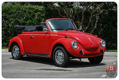 Volkswagen : Beetle - Classic CONVERTIBLE SUPER BEETLE ZERO RUST NEW TOP    1976 volkswagen beetle convertible vw bug super beetle low reserve florida car