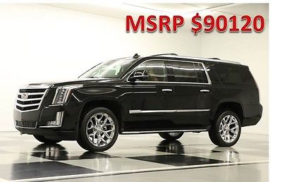 Cadillac : Escalade 4WD Luxury GPS Sunroof DVD Leather Black Raven AWD New Navigation Heated Cooled Head Up Magnetic Ride Control 2014 14 15 Camera V8