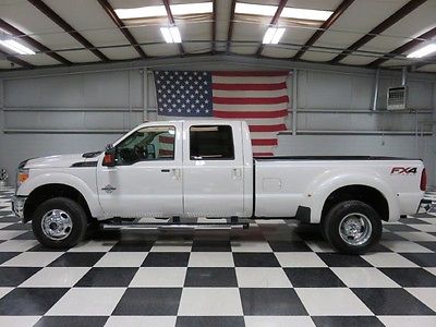 Ford : F-350 Lariat 4x4 Diesel Dually 1 owner white crew cab 6.7 power stroke warranty financing leather nav sunroof