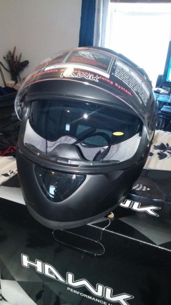 Brand New in box Hawk Dual Visor Helmet Matte black XL, 2