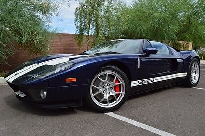 Ford : Other Base Coupe 2-Door 2005 ford gt coupe gt 40 very rare blue exterior w blk interior and wht stripes