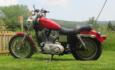 Harley-Davidson : Sportster 02 red harley davidson sportster motorcycle 883