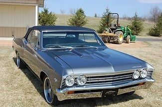 Chevrolet : Chevelle Convertible 1967 chevy chevelle convertible frame off rotisserie restoration 6362 miles
