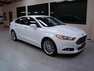 Ford : Fusion SE 2014 ford fusion se sedan 4 door 2.0 l ecoboost white on black leather low miles