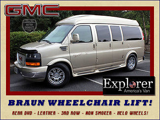 GMC : Savana 1500 EXPLORER CONVERSION VAN - WheelChair Lift BRAUN VANGATER LIFT-HANDICAP/HANDICAPPED-DISABLE/DISABILITY VAN-LEATHER-REAR DVD
