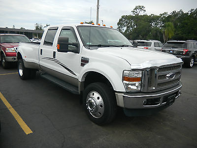 Ford : F-450 LARIAT F-450 CREW CAB 4X4 2008 ford f 450 lariat 4 x 4 crew cab white with tan leather 54 k miles navigation