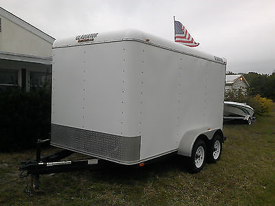 07 Gladiator enclosed trailer 8' x 12' white with wood interior. electric brakes