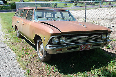 Chevrolet : Chevelle Wagon  1966 chevelle station wagon car 230 6 cylinder with auto ps pb parts car ratt