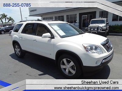 GMC : Acadia SLT-1 Packaged Up FUN 1 Owner Florida CLEAN SUV! 2010 gmc acadia slt 1 white one owner leather dvd power auto air ac heat seats