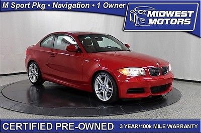 BMW : 1-Series 135i 2012 bmw 135 i 1 owner certified pre owned m sport pkg navigation heated seats