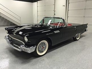 Ford : Thunderbird Both Tops 1957 black both tops bright red int 312 c i v 8 auto restored no rust texas