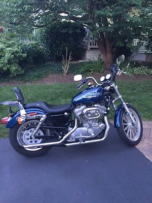 Harley-Davidson : Sportster 1998 harley davidson sportster 883 blue metallic w detach seat luggage 10 452