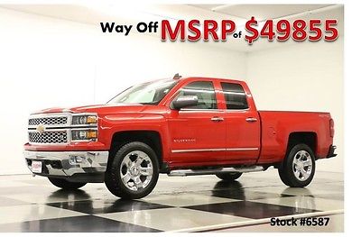Chevrolet : Silverado 1500 MSRP$49855 4WD LTZ Leather GPS Double Victory Red 4X4 New 5.3L V8 Heated Cooled Navigation Chrome Extended 2014 14 15 Cab Rear Camera
