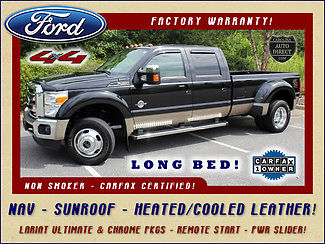 Ford : F-450 Lariat Ultimate Crew Cab Long Bed 4x4 - DIESEL NAVIGATION-SUNROOF-HEATED/COOLED LEATHER-BKUP CAM-CHROME PKG-CONSOLE VAULT-SONY!