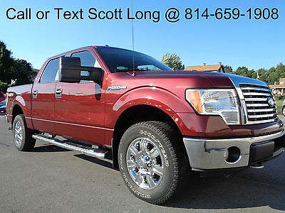 Ford : F-150 Crew Cab 4.5L V8 4x4 XLT Chrome Package 4WD Red 2010 f 150 supercrew xlt chrome 5.4 l v 8 4 x 4 royal red 1 owner carfax video 4 wd